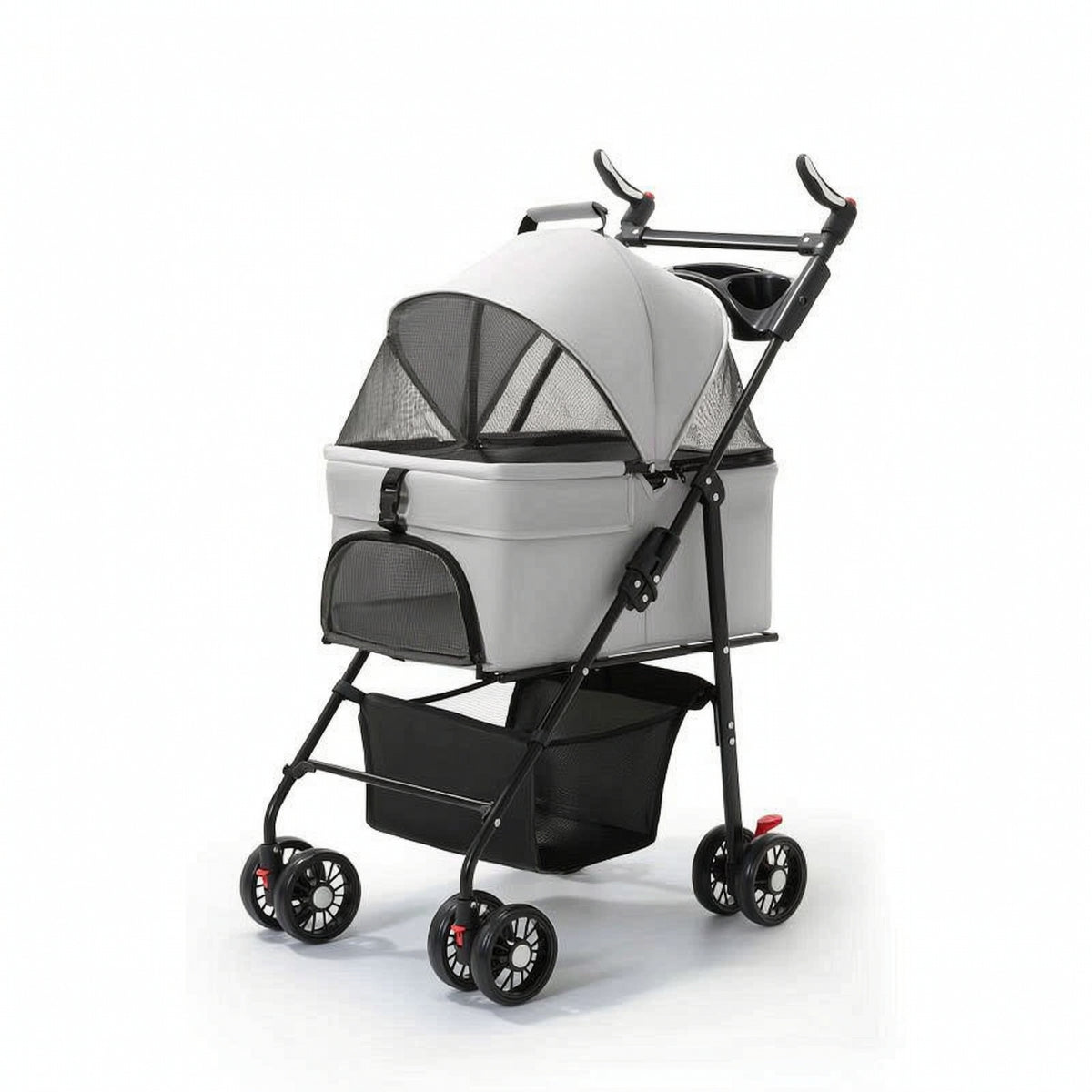 Stroller with Detachable Carrier Double-Wheeled for Travel, Cats, Small Pets