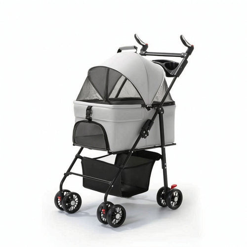 Stroller with Detachable Carrier Double-Wheeled for Travel, Cats, Small Pets