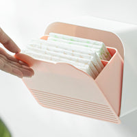 Napkin Holder Easy Accessible Lid Wall Mounted Storage Box for Bedroom, Women