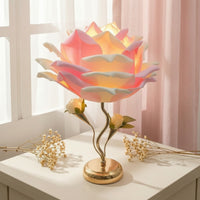 Decorative Floral Table Lamp Ambient Flower Table Lamp Romantic Floral Desk Light Sculptural for Bedroom, Living Room, Reading Nook