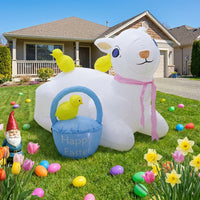 Easter Inflatable Outdoor Decoration Happy Easter Yard Decoration Light-up Easy To Install LED Light for Holiday Party Garden Lawn Decor
