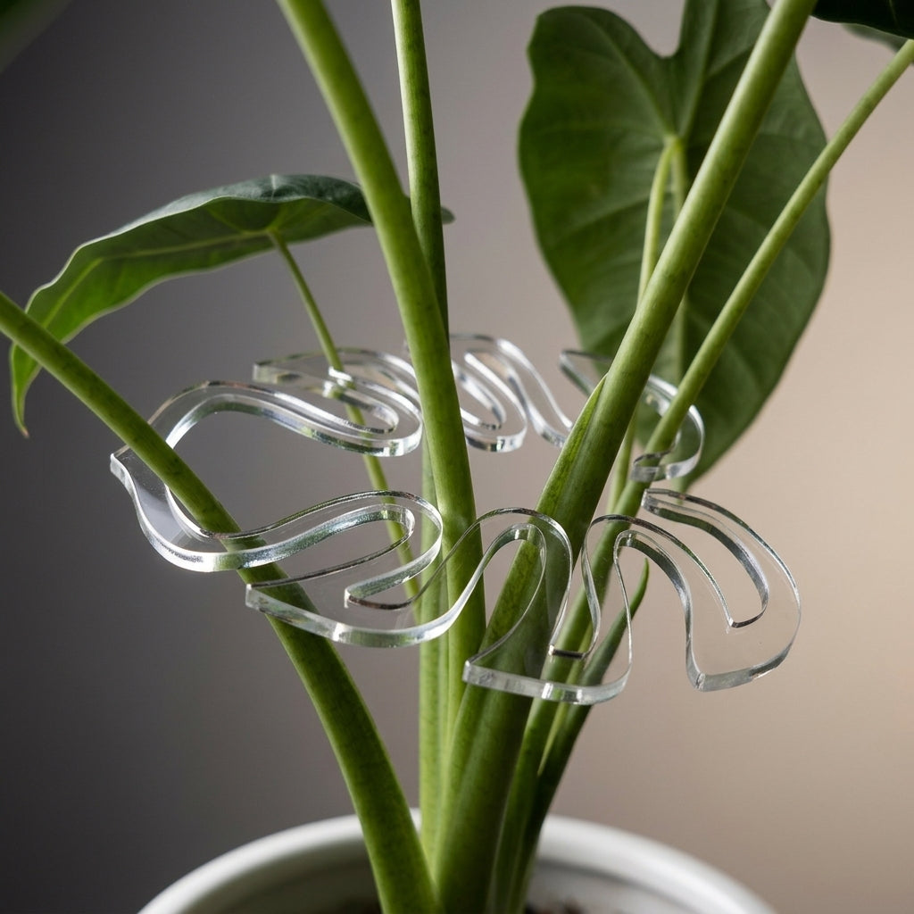 Indoor Plants and Outdoor Plants Support for Climbing Plants, Aesthetically Pleasing Clear Monstera Plant Support, Single Plastic Plant Sticks