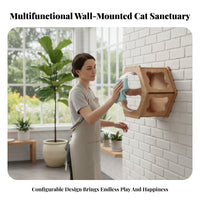 wall-mounted Climbing Space Wall-Mounted Cat Walkpath Sturdy long-lasting Wall-Mounted Cat Playground Customizable Layout Pet Furniture Promotes Exercise for Owners of Indoor felines, Indoors, Living Room, Bedroom, Next to viewpoint