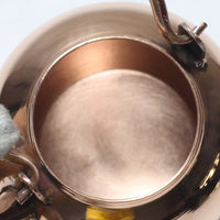 Pure Copper Teapot for Induction Cooktop, Handmade 1L Kettle for Tea Brewing