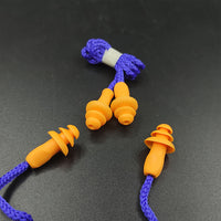 Christmas Tree Silicone Earplugs with Cord for Noise Reduction, Sleep, Work, Reusable, Washable