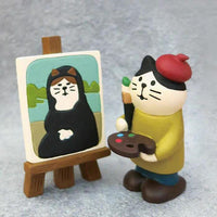 Zakka Style Fox Bookstore Cat Figurine Miniature Decor
