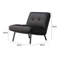 Single Sofa Chair Comfortable Seating Lounge Chair Faux Leather Cushion Contemporary Upholstery Suitable for Office Reception Living Room Cafe Guest Area