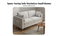 Space Saving Small Apartment Sofa Comfortable Compact Apartment Couch Easy Assembly 2 Seater Loveseat Sturdy Construction for Renters, Students, Office Workers, Rental Home, Bedroom, Dorm