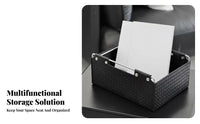 PU Leather Storage Box Multipurpose Desktop Storage Basket Easy to Clean