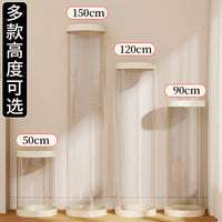 Large Capacity Transparent Cylindrical Plush Toy Storage Bucket for Dolls and Stuffed Animals