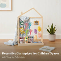 Rolling House-Shaped Clothes Rack Space-Saving kids' Clothes Rack Portable Sturdy Construction for Parents, Nursery, Bedroom