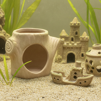 Aquarium Ceramic Hideaway Decor for Fish, Shrimp, and Reptiles - Breeding Cave and Shelter