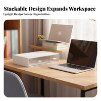 Stackable Drawer Box Space-Saving Desktop Organizer Sturdy Construction