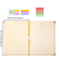 Manila Pocket Binder Multiple Pockets Expanding File Folder Easy to Organize Accordion Document Holder for Home