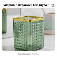 Upright Desk holder Luxury Design Fluted Brush holder multi-purpose for Home, School
