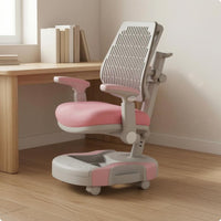Adjustable Study Chair Armrests Kids Desk Chair Wheeled Base for Students