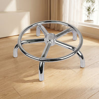 Chrome-Plated Five-Leg Stool Base Metal Stool Base with Circular Frame Heavy-Duty Polished Long-Lasting for DIYers, Bar Stools, Salon Chairs