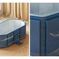 Collapsible Kids Pool with Support Step Portable Foldable Kids Pool Non-Inflatable Hard-Sided for Toddlers, Backyard