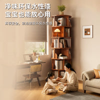 Rotating Display Cabinet for Books, Floor-Standing Corner Bookshelf for Living Room and Study