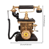 Retro Telephone Model Metal Telephone Model Decorative Mini Phone with Rotary Dial for Coffee Shops