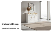 Multi-Door Table Thickened Panels Sideboard Strong Load-Bearing Storage Furniture for Office Workers, Hosts, Living Room, Kitchen, Entryway