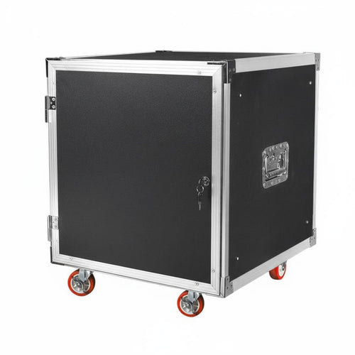 1 Rolling Amplifier Rack Cabinet Heavy-duty Audio Gear Carrier Lockable Secure Storage Reinforced Ball Corners Suitable for Djs Stage Performances KTV Studio Use