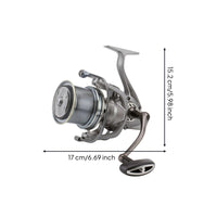 Rotating Fishing Reel Folding Fishing Reel with Long-Cast Spool Ergonomic Sturdy for Anglers, Pier Sessions