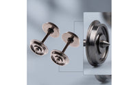 2 Pieces HO Scale Model Train Wheels with Metal Axle Precision Model Railway Wheel with Axle Replacement Wheelsets Spare for Hobbyists
