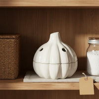Ceramic Garlic Storage Jar Decorative Ventilated Garlic Jar Countertop Suitable