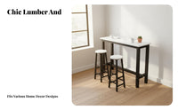 Wall Side Long Table Narrow Bar Table Space Saving Console Breakfast Bar Steel Frame Suitable for Restaurant Owners Apartment Dwellers Kitchen Cafe Balcony Home Decoration