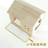 Pull-out Bottom Net Bird Nest, Wooden House for Parrots, Small Shelter Toy