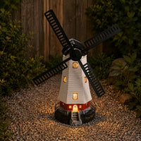 Solar Rotor Lamp Resin Yard Ornament Automatic Dusk on for Patio