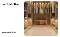 Collapsible Storage Box with Doors Foldable Stackable Box with Doors for Renters