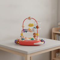 Hand-Eye Coordination Space Shuttle Bead Maze Interactive Bead Maze with Building Block Base Detachable Roller Coaster Toy Developmental for Preschoolers