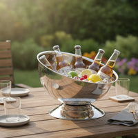 Stainless Steel Bowl Raised Pedestal Bowl Rust-Proof for Parties, Hosts