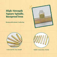 Door Lock Spindle Bar, Square Iron Shaft, Replacement Handle Accessory, Easy Installation, Residential & Commercial Use