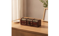Hairpin Storage Box Retro Wooden Chest with Hinged Lid Small for Desk, Shelf
