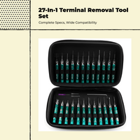 Terminal Pin Removal Tool Kit, 27-Piece Universal Automotive Wire Harness Connector Release, Non-Slip Handle, Sturdy Construction