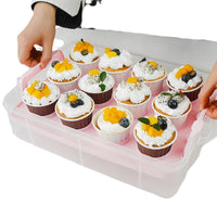 Plastic Multi-Layer Cupcake Carrier Box with Handle