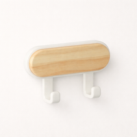 Bathroom and Bedroom Wooden Wall Mounted Hanging Hook for Students, No-Drill Round Design for Damage-Free Use, Heavy Duty Door Back