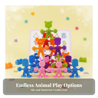 Colorful Design Creature Character Stacking Blocks Screen Non-Digital Stackable Creature Blocks STEM Learning for Preschoolers, Toddlers