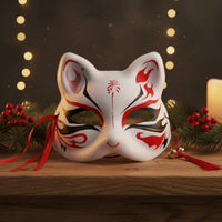 Japanese Canine Mask Cute Design Kitsune Mask Lightweight for Themed Parties