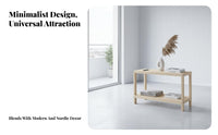 Floor-Standing dual-level Wooden Side Table Simple Design Multi-Tier accent table Table Space-Saving Nightstand adaptable Use for Apartment Dwellers, property owners, Living Room, Small areas, Entryway, Home Office