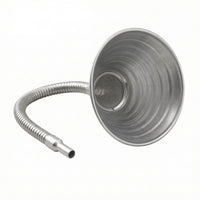 Galvanized Steel Funnel with Flexible Hose Wide-Mouth Metal Funnel with Filter Heavy-Duty Difficult-to-Reach for Mechanics, Garage