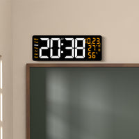 Large LED Wall Clock with Temperature and Humidity Display and Countdown Timer