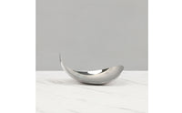 Mirror-Finish Tray Silver Curved-Moon Tray Decorative Curved-Moon Dish