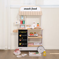 NCB Wooden Pretend Play Kitchen and Shop Set for Toddlers, Pink Dessert Shop