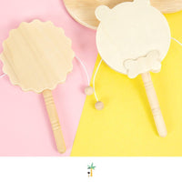 DIY Wooden Rattle Drum Even-Surfaced Handle Unfinished Wooden Rattle Drum Kids' Craft Supply for Art Workshop