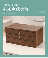 Vintage Wooden Multi-Layer Jewelry Box with Large Capacity