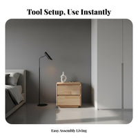 Wooden Nightstand with Drawer Mortise and Tenon Joint Bedside Table for Bedroom